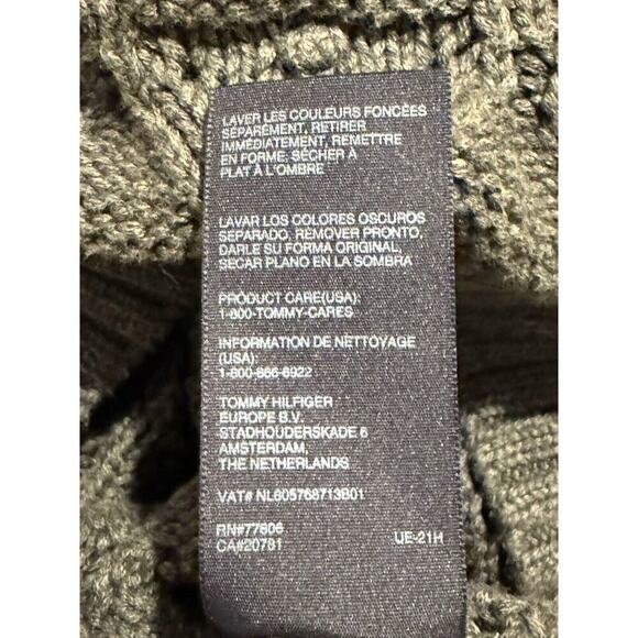 Women's Tommy Hilfiger Crochet Crew Neck Grey Sweater 100%‎ Cotton Size XL - Picture 3 of 5